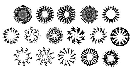 set of black and white flowers