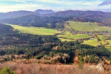 Fototapeta na wymiar view of the valley in the Strazovske Vrchy mountain range