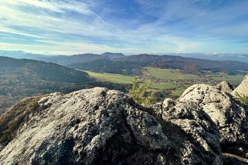 Fototapeta na wymiar rocky view of the valley in the Strazovske Vrchy mountain range