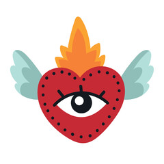 heart with eye flying