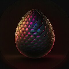 3d render of dragon egg on black background - obrazy, fototapety, plakaty