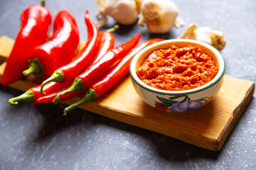 Ajvar, balkan pepper spread food