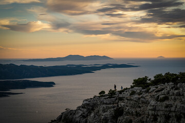Wonderful landscape of Brac island from Vidova Gora mountain with view on Hvar and Vis islands...