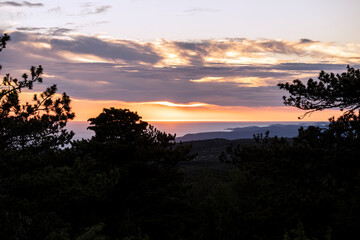 Beautiful croatian islands and archipelago photographed from the highest peak of Brac island,...