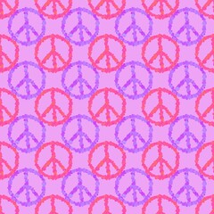 Valentines hearts seamless peace sign pattern for wrapping paper and fabrics and linens and kids clothes print