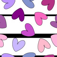 Valentines hearts seamless cartoon pattern for wrapping and kids clothes print and fabrics and gift box