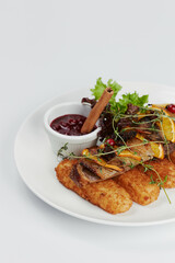 hot dish of fish and nuggets