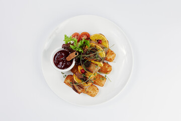 hot dish of fish and nuggets