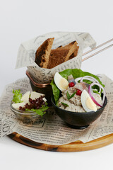 pate with vegetables and toasted bread