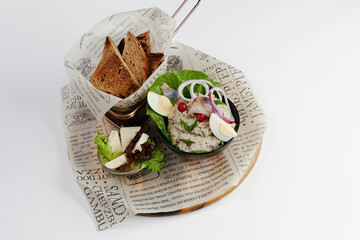pate with vegetables and toasted bread