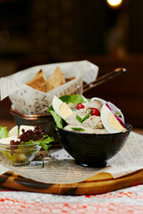 pate with vegetables and toasted bread