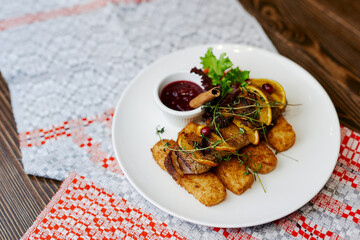 hot dish of fish and nuggets