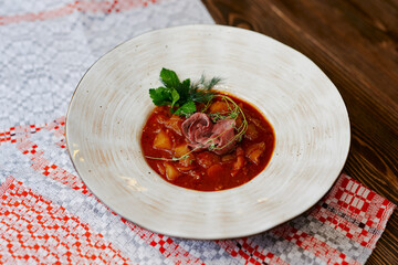 gazpacho tomato soup with ham