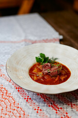 gazpacho tomato soup with ham