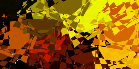 Fototapeta na wymiar Dark Red, Yellow vector backdrop with triangles, lines.
