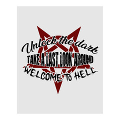 Welcome to hell typography t-shirt.
