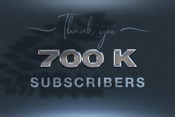 700 K  subscribers celebration greeting banner with Chrome Design