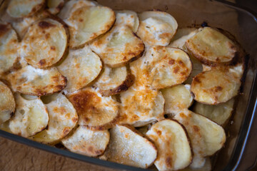 Roast potato moussaka ready for serving