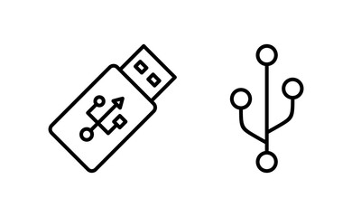 Usb icon vector for web and mobile app. Flash disk sign and symbol. flash drive sign.