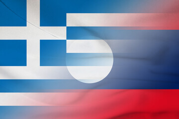 Greece and Laos government flag transborder negotiation LAO GRC