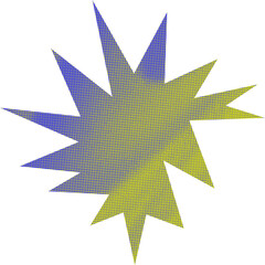 Fototapeta premium Abstract transparent halftone grunge burst shape.