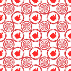 Chinese new year wallpapers.New year elements cards isolated flat vector design of red rabbit on white background.Vector beautiful pattern design for decorating ,fabric, wrapping, textile, gift, paper