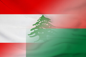 Lebanon and Madagascar political flag international negotiation MDG LBN