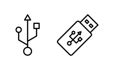 Usb icon vector for web and mobile app. Flash disk sign and symbol. flash drive sign.