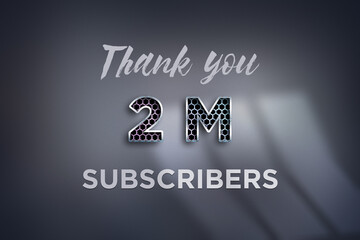 2 Million subscribers celebration greeting banner with Net Design