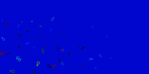 Light Multicolor vector template with businesswoman signs.