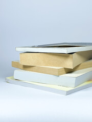 Stack of books. Isolated white background.
