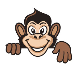 Monkey Peek a Boo Cute Mascot