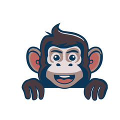 Monkey Peek a Boo Cute Mascot