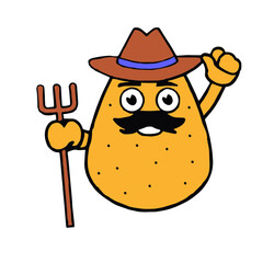 Potato Farmer Mascot