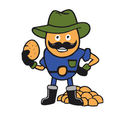 Potato Farmer Mascot