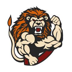 Fototapeta premium Lion Mascot Muscle