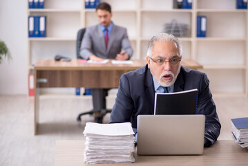 Two male colleagues working in the office