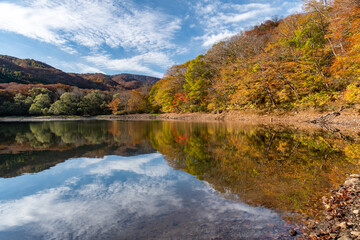 桧原湖の朝霧