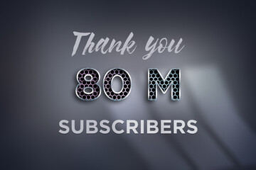 80 Million  subscribers celebration greeting banner with Net Design