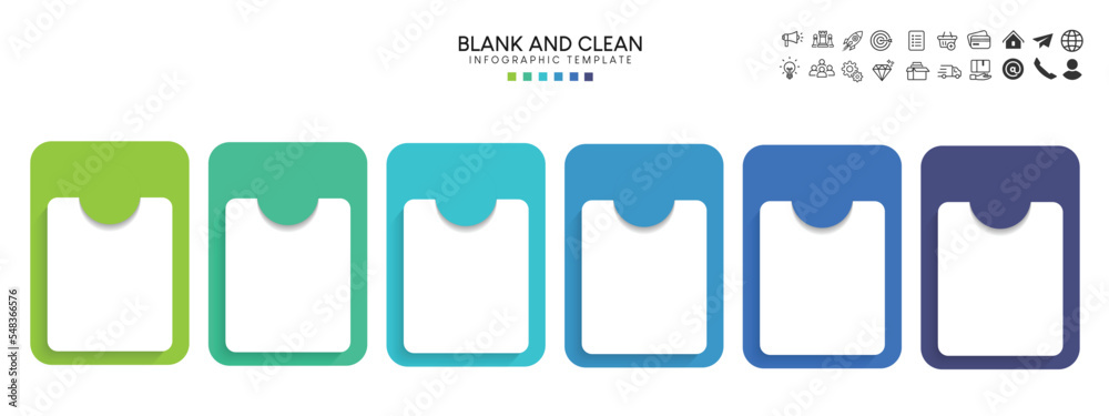 Wall mural blank and clean. steps business data visualization timeline process infographic template design