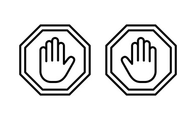 Stop icon vector for web and mobile app. stop road sign. hand stop sign and symbol. Do not enter stop red sign with hand