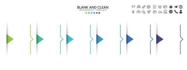 Blank and clean. Steps business data visualization timeline process infographic template design	