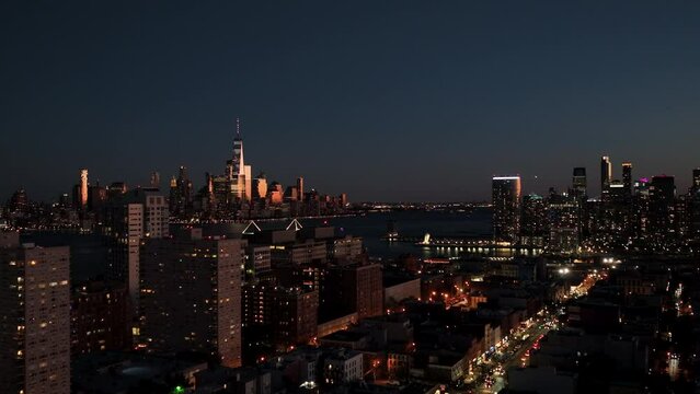 World Trade Center Seen From NJ at dusk
