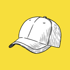 Hat Icon. Sport Concept, Sketch and Vintage Style.