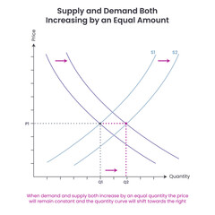 Supply and Demand business graph vector illustration educational infographic