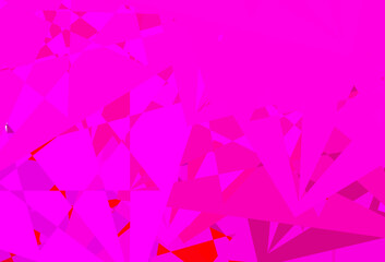 Dark Pink vector pattern with polygonal shapes.