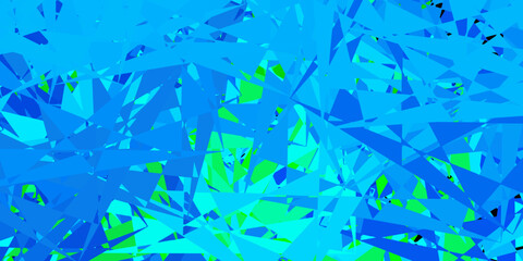 Fototapeta na wymiar Dark blue, green vector template with triangle shapes.