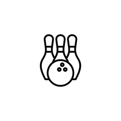 Bowling icon vector illustration. bowling ball and pin sign and symbol.