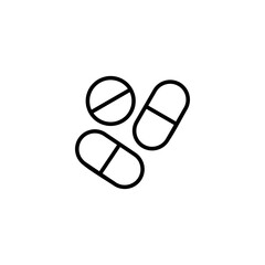 Pills icon vector illustration. capsule icon. Drug sign and symbol
