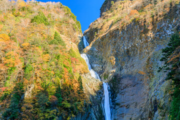 秋の称名滝　富山県立山町　Shomyo Falls in Autumn. Toyama Prefecture Tateyama town.